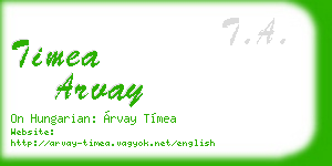 timea arvay business card