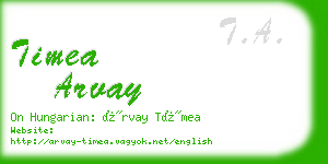 timea arvay business card